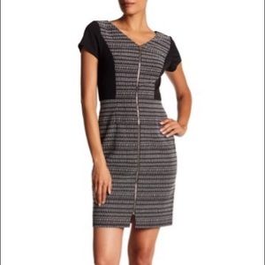 Ellen Tracy Textured Tweed Zip Dress NWT